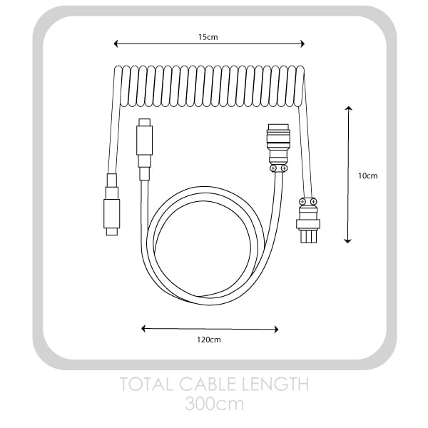 Total USB Spiral Cable Length